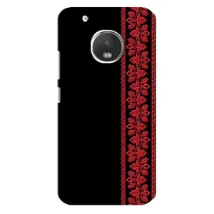Силиконовый Чехол на Motorola MOTO G5 (Красная Вышиванка)