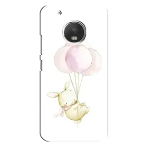 Силиконовый бампер с картинкой животных для Motorola MOTO G5 (Кролик и шарики)