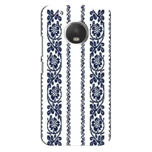 Силиконовый Чехол на Motorola MOTO G5 с картинкой Вышиванки (Синяя вышиванка)