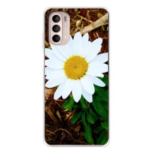 Чехол с ромашками на Motorola MOTO G52 (Белая ромашка)