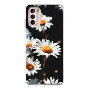 Чехол с ромашками на Motorola MOTO G52 (Белые ромашки)