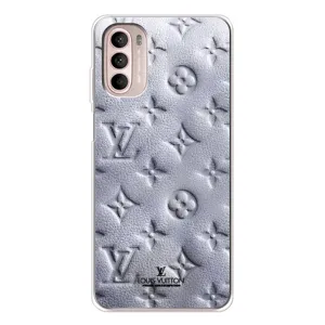Текстурный Чехол Louis Vuitton для Мото Г52 (Белый ЛВ)