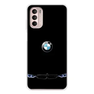 Силиконовый бампер с картинкой машины на Motorola MOTO G52 (Черный BMW)