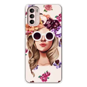 Чехол с картинкой Модные Девчонки Motorola MOTO G52 (Девушка в очках)