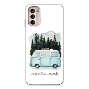 Силиконовый бампер с картинкой машины на Motorola MOTO G52 (Домик на колесах)