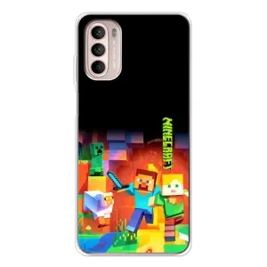 Чехлы для Motorola MOTO G52 (Персонажи Майн Крафт) (Герой Майнкрафт)