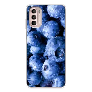 Чехол с изображением вкусной еды для Motorola MOTO G52 (Голубика)