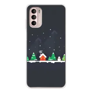 Силиконовый бампер на рождество для Motorola MOTO G52 (Город зимний)