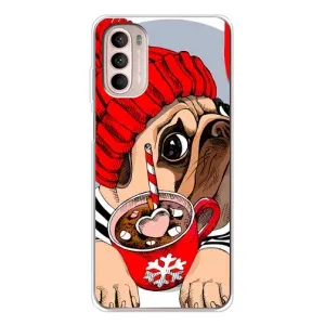 Бампер для Motorola MOTO G52 с картинкой "Песики" (Грустная собака)