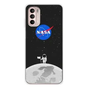 Силиконовый бампер с принтом "Наса" на Motorola MOTO G52 (Космонавт NASA)