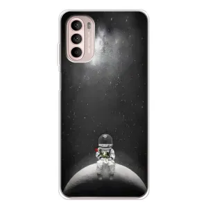 Силиконовый Чехол с принтом "Космонавты" на Motorola MOTO G52 (Космонавт романтик)