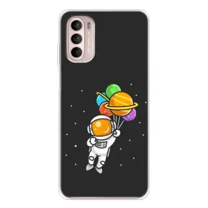 Силиконовый Чехол с принтом "Космонавты" на Motorola MOTO G52 (Космонавт с шариками)