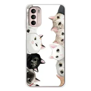 Силиконовый чехол с котиком для Motorola MOTO G52 (Коты)