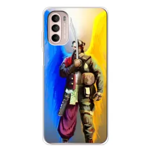 Чехол с картинкой (Патриотический КОЗАК) на Motorola MOTO G52 (Козак с крыльями)