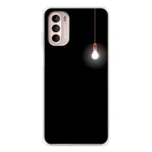Чехол с картинками на черном фоне для Motorola MOTO G52 (Лампочка)