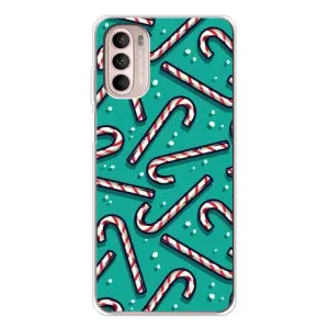 Силиконовый бампер на рождество для Motorola MOTO G52 (Леденцы)