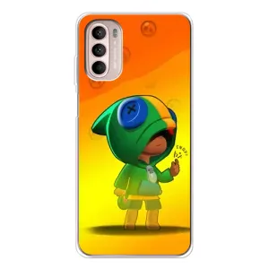 Чехол Бравл Старс для Motorola MOTO G52 (LEON в кофте)