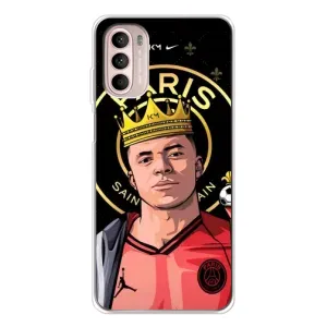 Чехол (TPU) с Футболистом на Motorola MOTO G52 (Mbappe King)
