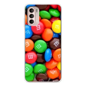 Чехол с изображением вкусной еды для Motorola MOTO G52 (Разноцветные M&M'S)