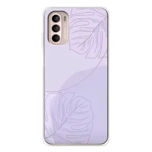 Чехол цветочный дизайн для Motorola MOTO G52 (Монстера фиолетовая)