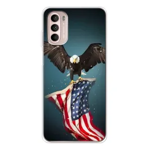 Чехол Флаг USA для Motorola MOTO G52 (Орел и флаг)