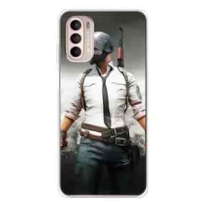 Силиконовый чехол с картинкой "Герой Pubg" на Motorola MOTO G52 (Пабг)