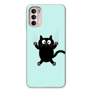 Силиконовый чехол с котиком для Motorola MOTO G52 (Падающий кот)