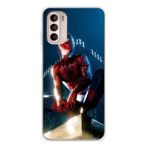 Чехол Супергерой Человека Паука на Motorola MOTO G52 (Паук на доме)