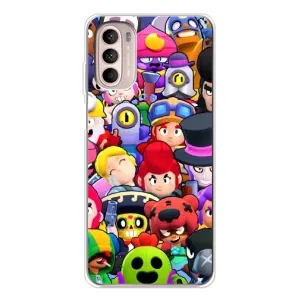 Силиконовый Чехол на Motorola MOTO G52 с картинкой Brawl Stars (Персонажи)
