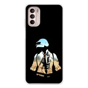 Силиконовый чехол с картинкой "Герой Pubg" на Motorola MOTO G52 (Пубг мен)
