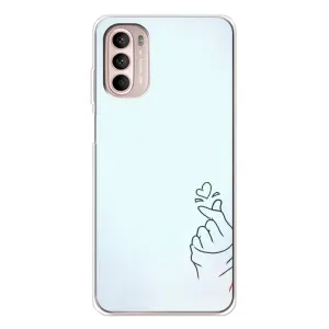 Чехлы (Знак сердечка) на Motorola MOTO G52 (Сердце на голубом)