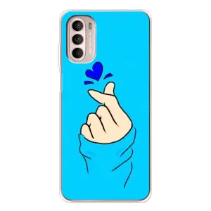 Чехлы (Знак сердечка) на Motorola MOTO G52 (Сердце на синем)