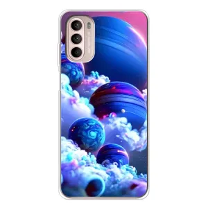 Чехлы КОСМОС для Motorola MOTO G52 (Синие планеты)
