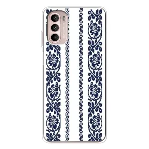 Силиконовый Чехол на Motorola MOTO G52 с картинкой Вышиванки (Синяя вышиванка)