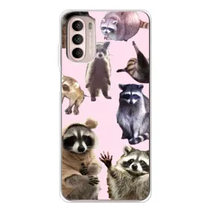 Силиконовый Чехол с Енотами на Motorola MOTO G52 (Смешные Еноты)