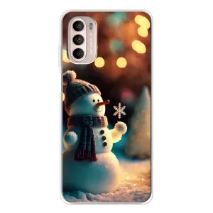 Чехлы на Новый Год Motorola MOTO G52 (Снеговик праздничный)