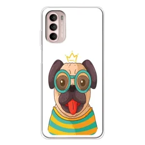 Бампер для Motorola MOTO G52 с картинкой "Песики" (Собака Король)