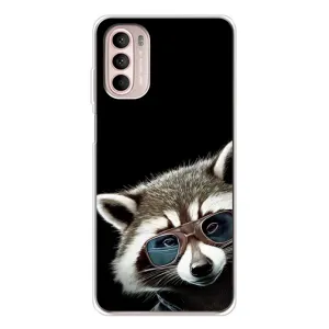 Силиконовый Чехол с Енотами на Motorola MOTO G52 (Стильный Енот)