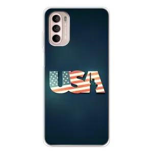 Чехол Флаг USA для Motorola MOTO G52 (USA)