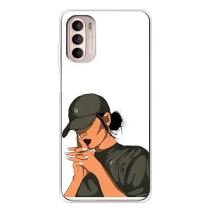 Силиконовый Чехол на Motorola MOTO G52 с картинкой Стильных Девушек (В зеленом)