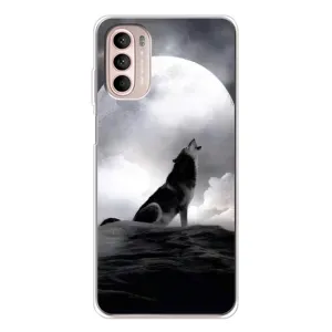 Чехол с Волком на Motorola MOTO G52 (Волк и луна)