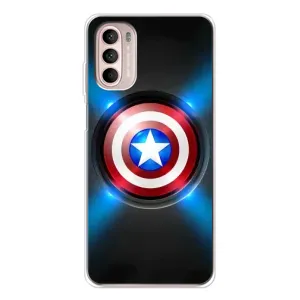 Чехол с Щитом Капитана Америки на Motorola MOTO G52 (Яркий Щит Капитана)