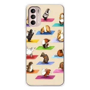 Чехол с Прикольным принтом на Motorola MOTO G52 (Ёга свинок)