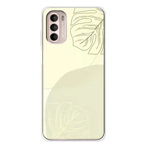 Чехол цветочный дизайн для Motorola MOTO G52 (Зелёный фон)