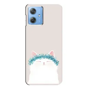 Чехол на тематику: Коты для Motorola MOTO G54 / G54 Power (Белый котик)