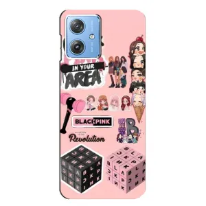 Чехлы с картинкой для Motorola MOTO G54 / G54 Power (BLACK PINK коллаж)