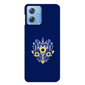 Чехол Укр Символика для Motorola MOTO G54 / G54 Power (Цветущий Герб)