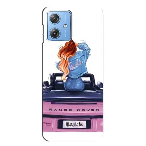 Силиконовый Чехол на Motorola MOTO G54 / G54 Power с картинкой Стильных Девушек (Девушка на машине)