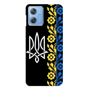 Силиконовый Чехол на Motorola MOTO G54 / G54 Power (Герб и вышыванка)