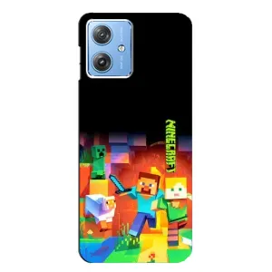 Чехлы для Motorola MOTO G54 / G54 Power (Персонажи Майн Крафт) (Герой Майнкрафт)